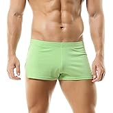 WINTOFW Men's Boxer Shorts Cotton Lounge Shorts Split Side Sleep Bottoms Casual Activewear Solid Workout Shorts