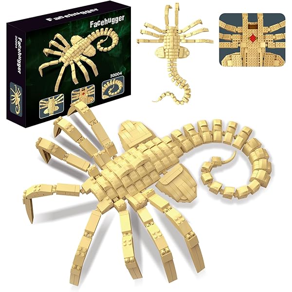 Freakiee Faces NermieeBags (コンプリート4体Set) Amazon.com: Xenomorph Facehugger Action Figure Building Kit
