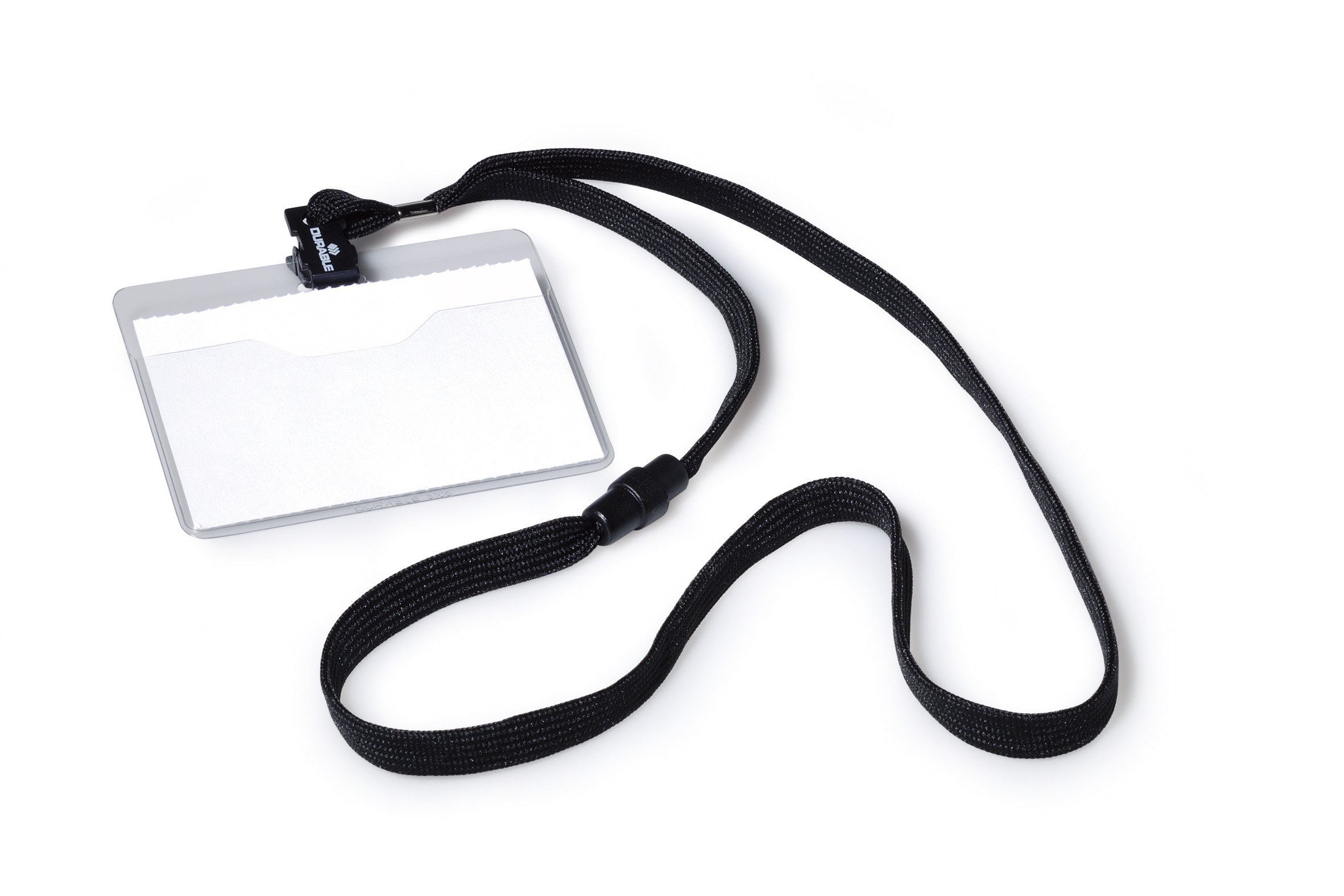 Durable Lanyard Name Badge Black ID Card Holder + Inserts - 10 Pack - 60 x 90mm - Perfect for Large Events and Conferences — image 1