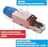 VCELINK Cat8 RJ45 Tool-Free Connector Shielded 40Gbps 2000MHz Cat7A Cat6A 2 Pack view 3