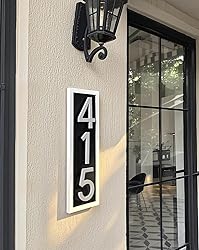 6 Inch Self-adhesive House Numbers, Modern Floating