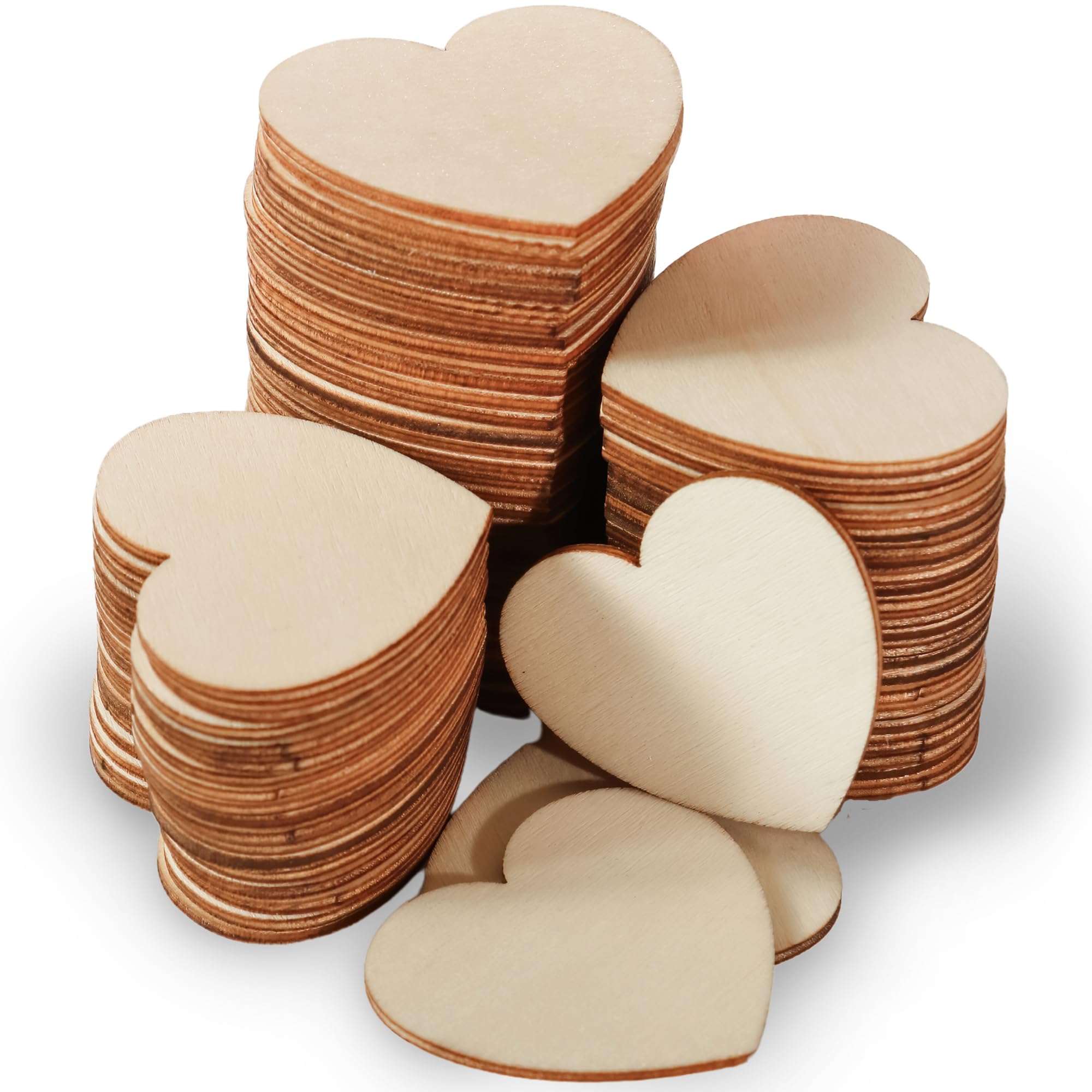 Kate Aspen 22103WD Unifinished Wood Hearts for Guest Book Alternative, Wooden Shapes for Crafts Guestbook, Brown