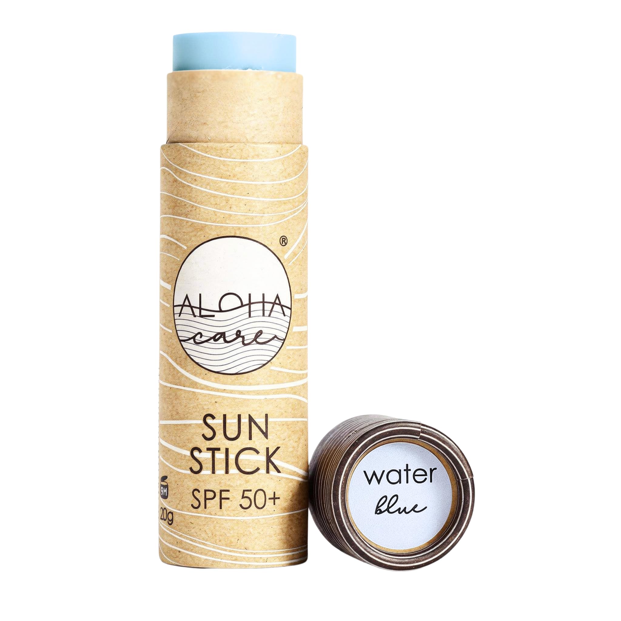 Aloha Sun Stick SPF 50+ | Tinted Mineral Sunscreen for Surfing | Eco Friendly Paper Tube (Blue) — image 1