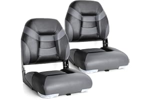 SUNDGORA Premium Marine Low Back Folding Boat Seat,Stainless Steel Screws Included