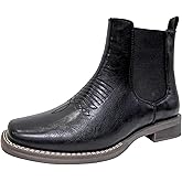 J's.o.l.e Western Cowboy Boots for Men Square Toe Stylish Ankle Chelsea Boots