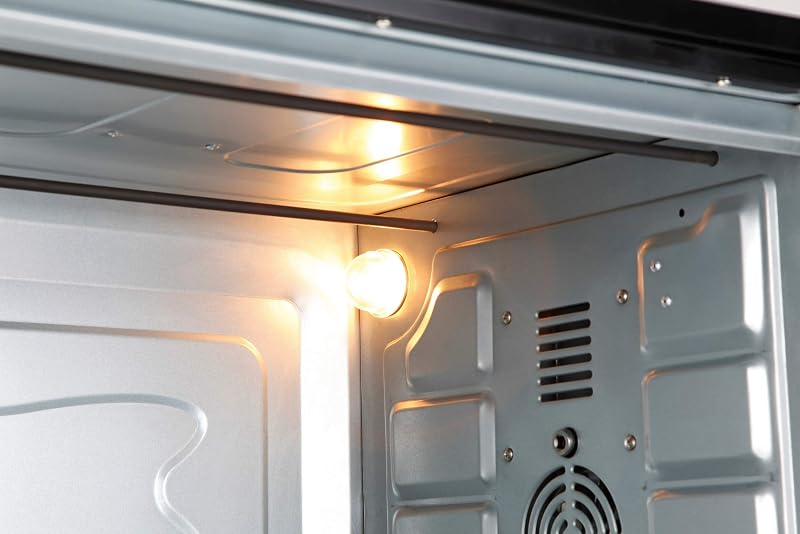 HN966 - Horno Eléctrico de Sobremesa 66 L con Convección y Grill, 2.200 W, 3 Funciones, Termostato Regulable, Temporizador 60 Min, Luz Interior, Bandeja y Parrilla