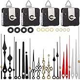 EMOON 4 Pieces Clock Mechanism Replacement Kit with 8 Pack Clock Hands, Silent Sweep Clock Motor Kit Battery Operated for Clo
