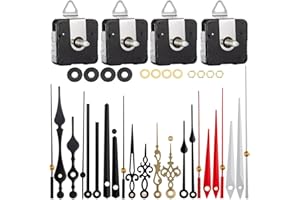 EMOON 4 Pieces Clock Mechanism Replacement Kit with 8 Pack Clock Hands, Silent Sweep Clock Motor Kit Battery Operated for Clo