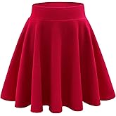 Stelle Girls Skirt Casual Flare Plain Pleated Stretch Waist Skater Skirts Uniform Skorts with Built in Shorts 4-15 Years