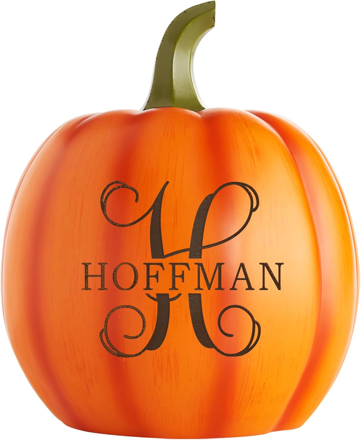 Candles & Holders - Let's Make Memories Personalized Light Up Pumpkin - Family Name Jack-O-Lantern Halloween Décor - Your Name & Initial on a Custom Pumpkin - Fall - Light Up Indoors/Outdoors - Large - Orange