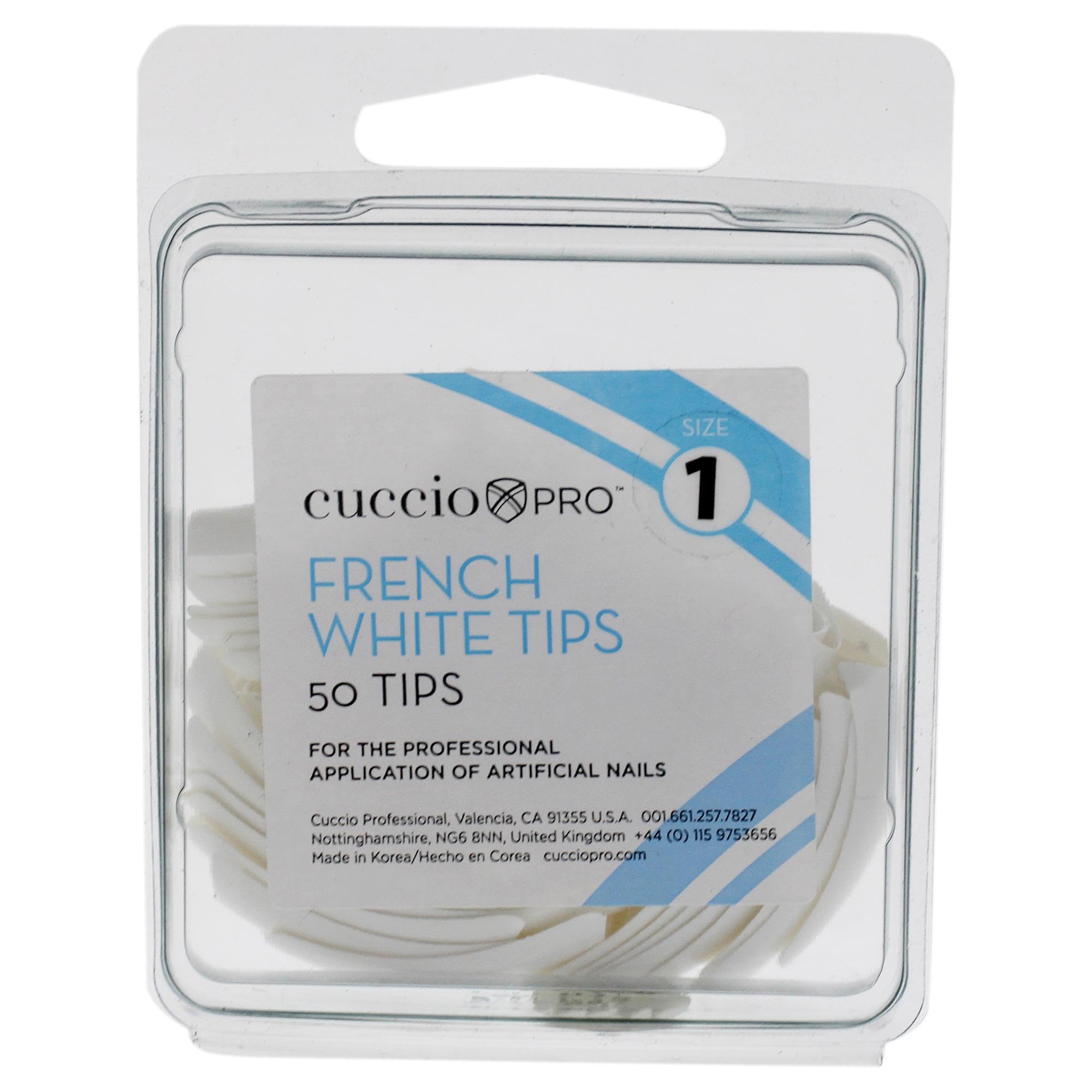 Cuccio Pro - French White Tips - 1 - for Women - Acrylic Nails - 50 Pc