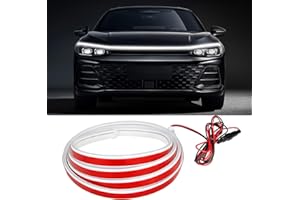 Hbxdeco Car Hood Light Strip, 71 Inches Waterproof Flexible LED Strip, Dynamic Scan Start Up Car Daytime Running Lights, Universal Auto Exterior Decor Accessories for Most Vehicles (white, 71 Inches)