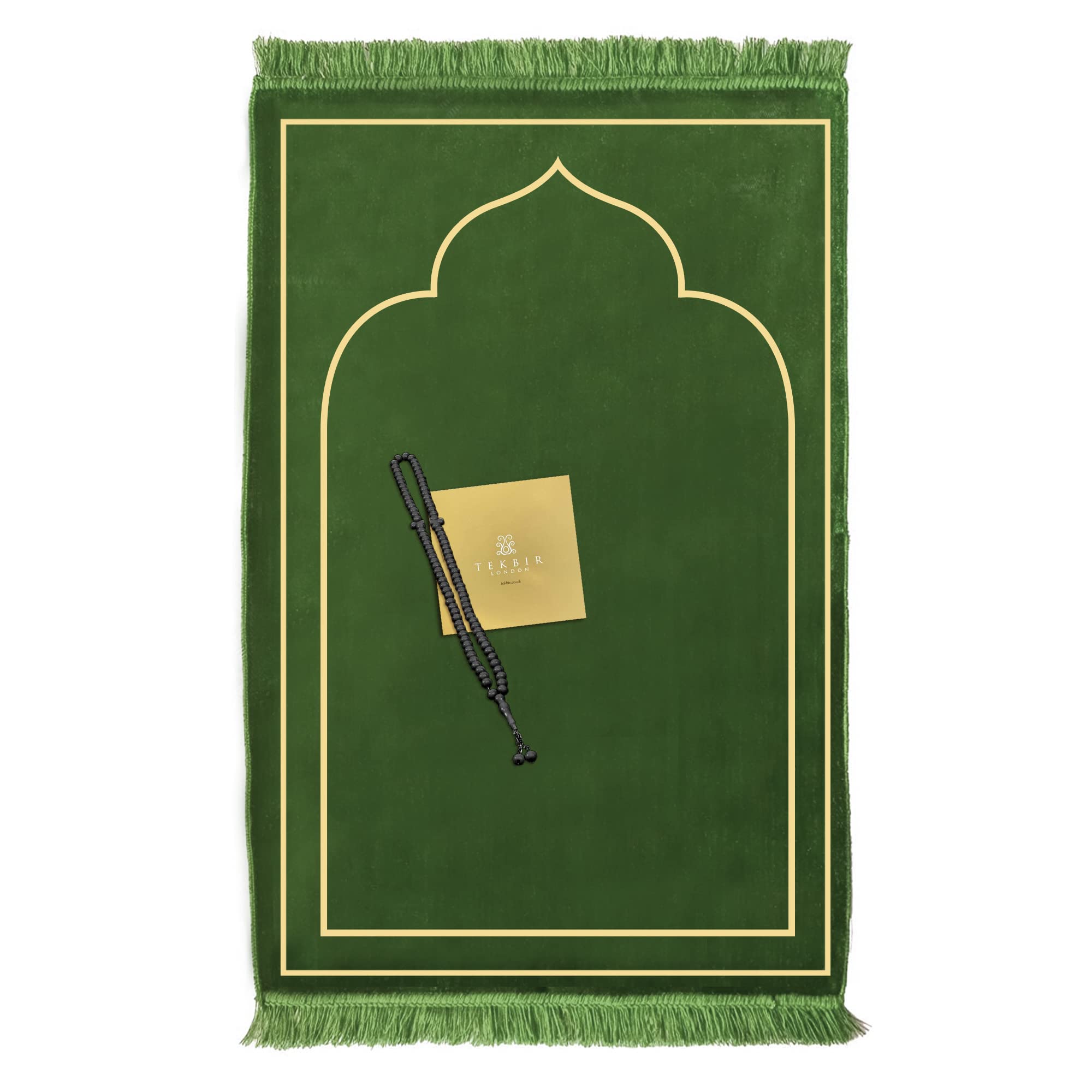 Tekbir Islamic Ramadan Prayer Mat Best Islamic Gift Soft Prayer Rug Enhance Your Praying Prayer Mats Muslim Is Portable Travel Mat Great Spiritual Gifts (Lt Green)