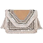 Graciaas Hand-Embroidered Straw Clutch–Woven Crossbody Shoulder Bag Summer Beach Envelope Purse Handbag for Travel & Parties