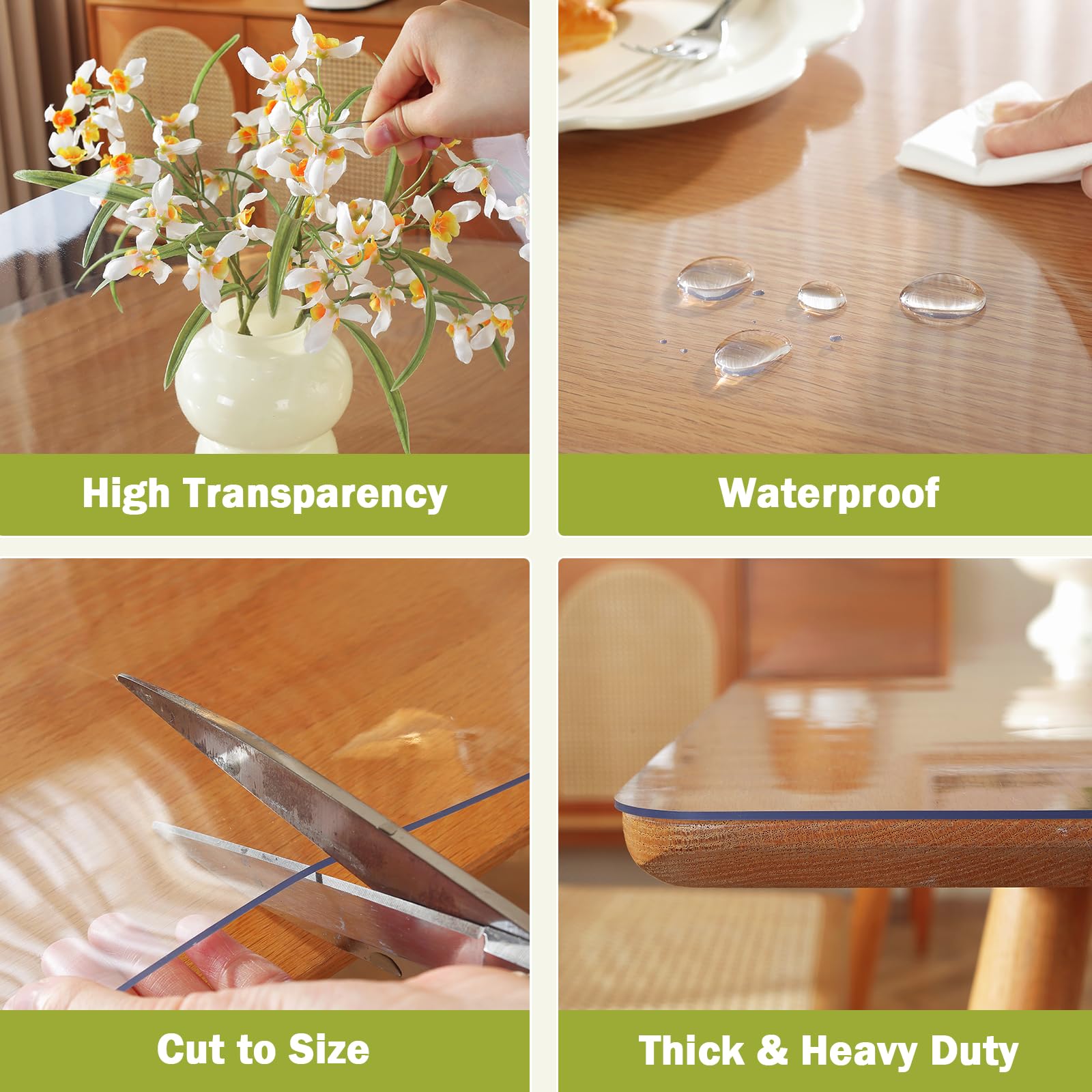 Clear Table Protector 24 x 48 Inch, 1.5mm Thick