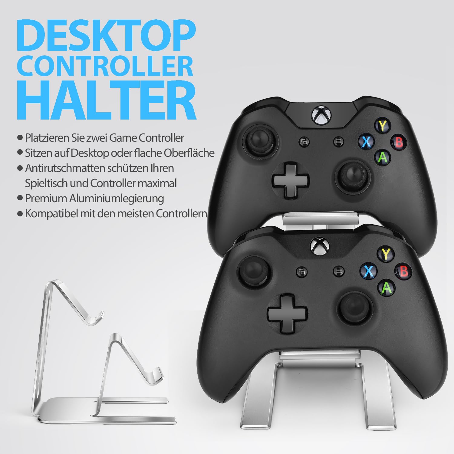 BYZANDQI Game Controller Halter, Universale Controller Halterung Aluminium Controller Ständer für PS5, PS4, Xbox One, Xbox Series X S, Switch Pro Gaming Zubehör 2