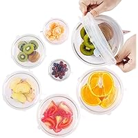 Silicone Stretch Lids, Reusable Silicone Lid Bowl Covers for food with Improved Grip Sealer with Platinum Food Grade…