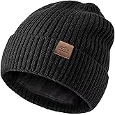 FYBW Oversized XXL Beanie Hat for Big Heads 23.6"-25.6", Large Thick Warm Fleece Lined Knit Winter Ski Hats for Men Women