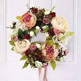 SogYupk 30cm Front Door Wreath Silk Peony Flower All Seasons Decor view 4