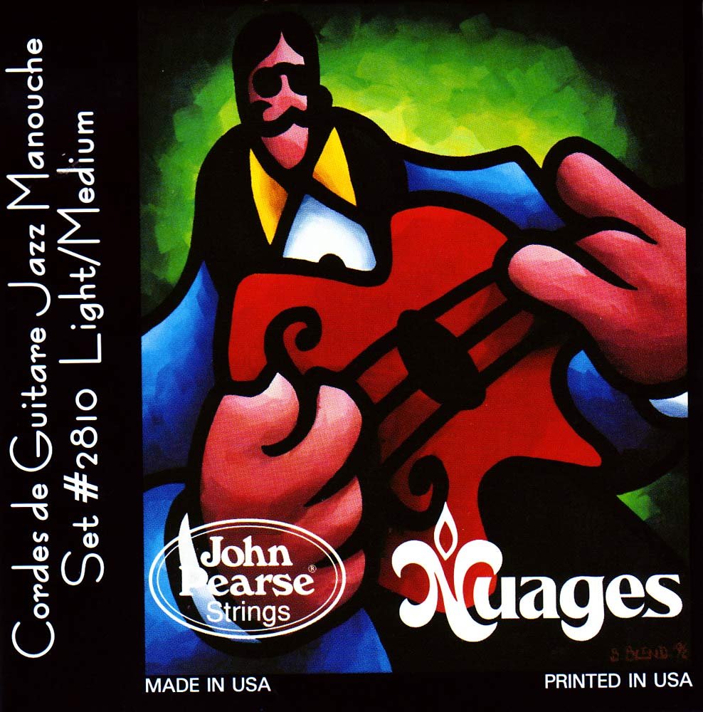 John Pearse Strings® 2810LM Nuages For Acoustic Guitars in Maccaferri®/Selmer® Style - Silvered Copper Wound/Silk Wrapped - Light/Medium Gauge 011/046