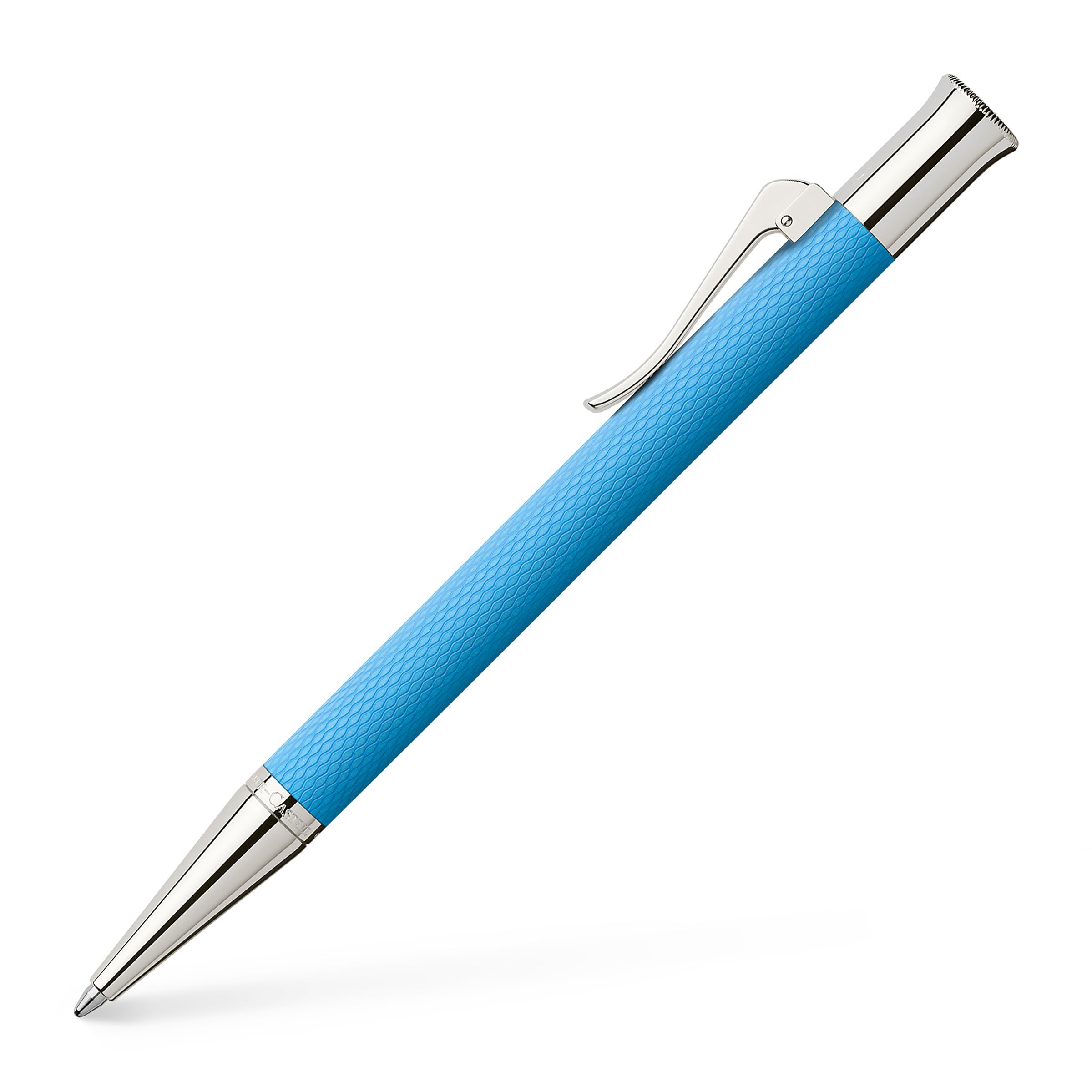 Faber-Castell Graf 145215 Retractable Ballpoint Pen Guilloche Gulf Blue