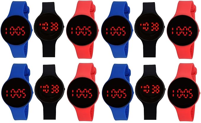 Pappi Boss Automatic Movement Digital LED Multicolour Dial Watch for Kids(Pack of 12)