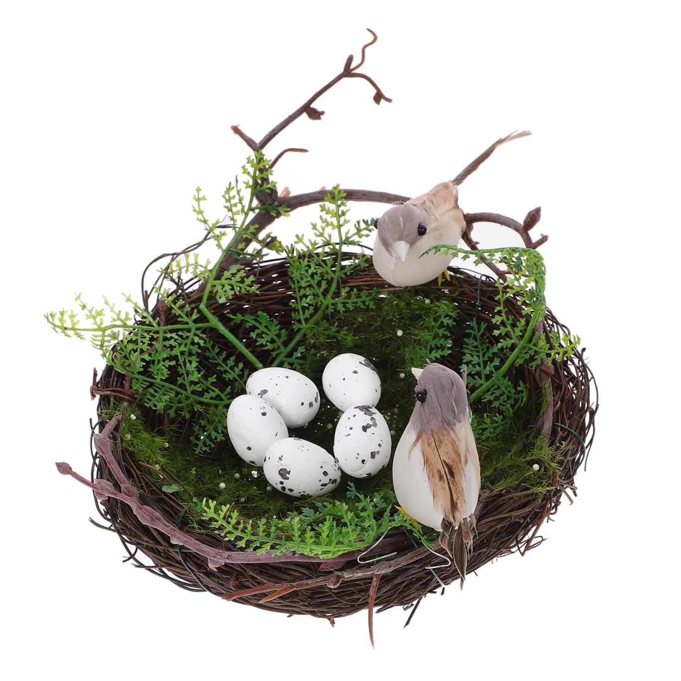 Happyyami Wooden Bird Huts for Cage Bird Nest Decorations for Home Gardening for Women Lover Roosting Boxes for Wild s 20cm with 5 Artificial Egg