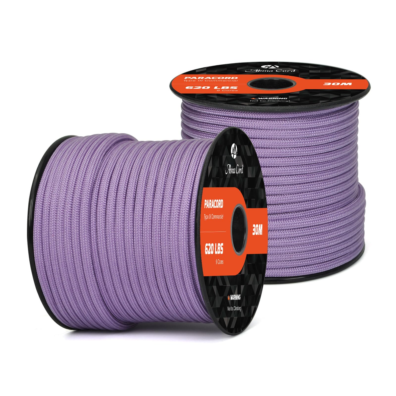 Abma Cord Paracord 620 lbs 4mm 9 Strands 100% Nylon 30M - Lilac