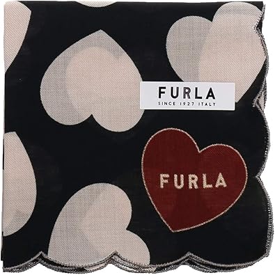 Amazon セット品 Furla フルラ ハート ハンカチーフ スカーフ ハンカチ ブランド レディース ギフト プレゼント ハンカチ パッケージ ブラック シューズ バッグ
