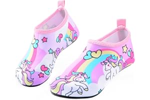 Sunnywoo Water Shoes for Kids Girls Boys，Toddler Kids Swim Water Shoes Quick Dry Non-Slip Water Skin Barefoot Sports Shoes Aqua Socks for Beach Outdoor Sports