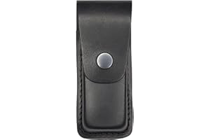VlaMiTex Leather Case for Folding Knives Sheath for Pocket Knife Pouch for Multitool Tools Black
