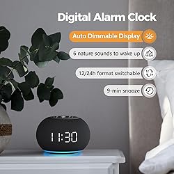 Reacher Auto-Dimmable Alarm Clock Sound Machine