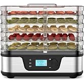 Electactic 5-Tray Food Dehydrator with 72H Timer, Adjustable Temperature | Stainless Steel, BPA-Free Trays, 350W, for Meats, Jerky, Fruits, Veggies and Pet Treats