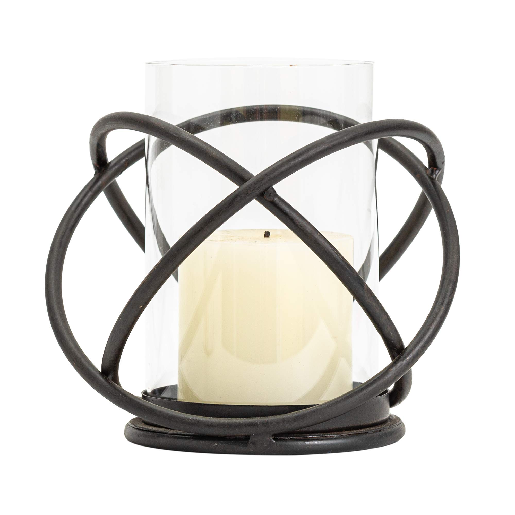 Photo 1 of ***CANDLE NOT INCLUDED****Hurricane Glass Pillar Candle Holder Craftsmanship with Removable Glass for Halloween, Christmas, Thanksgiving, New Year, Wedding Party Anniversary Home Decor (Black)