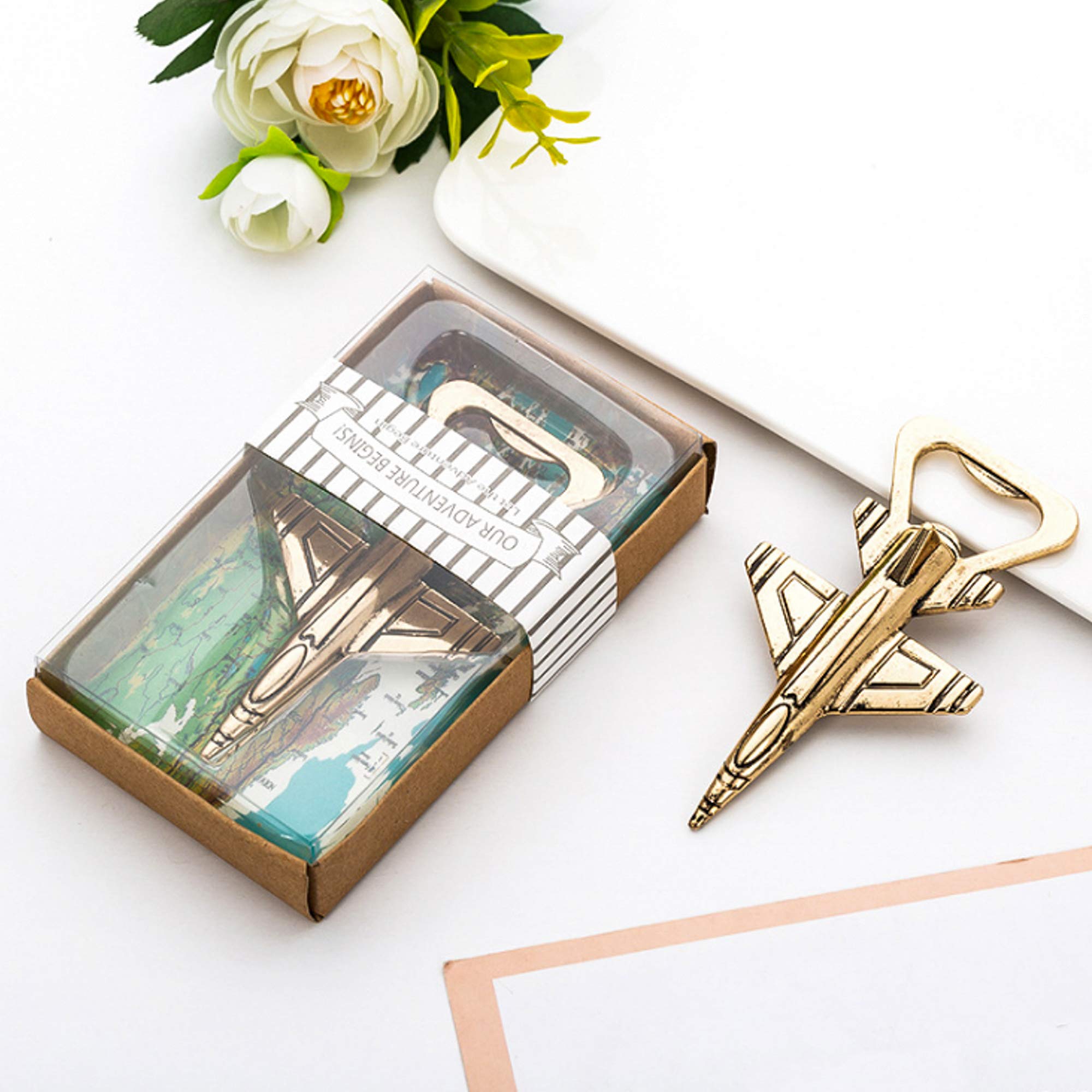 Jet Plane Bottle Opener - Aviation Gift for Pilot - Airplane Decor - Birthday Present for Veteran - Plane Beer Opener in Box - Perfect Travel (Jet)