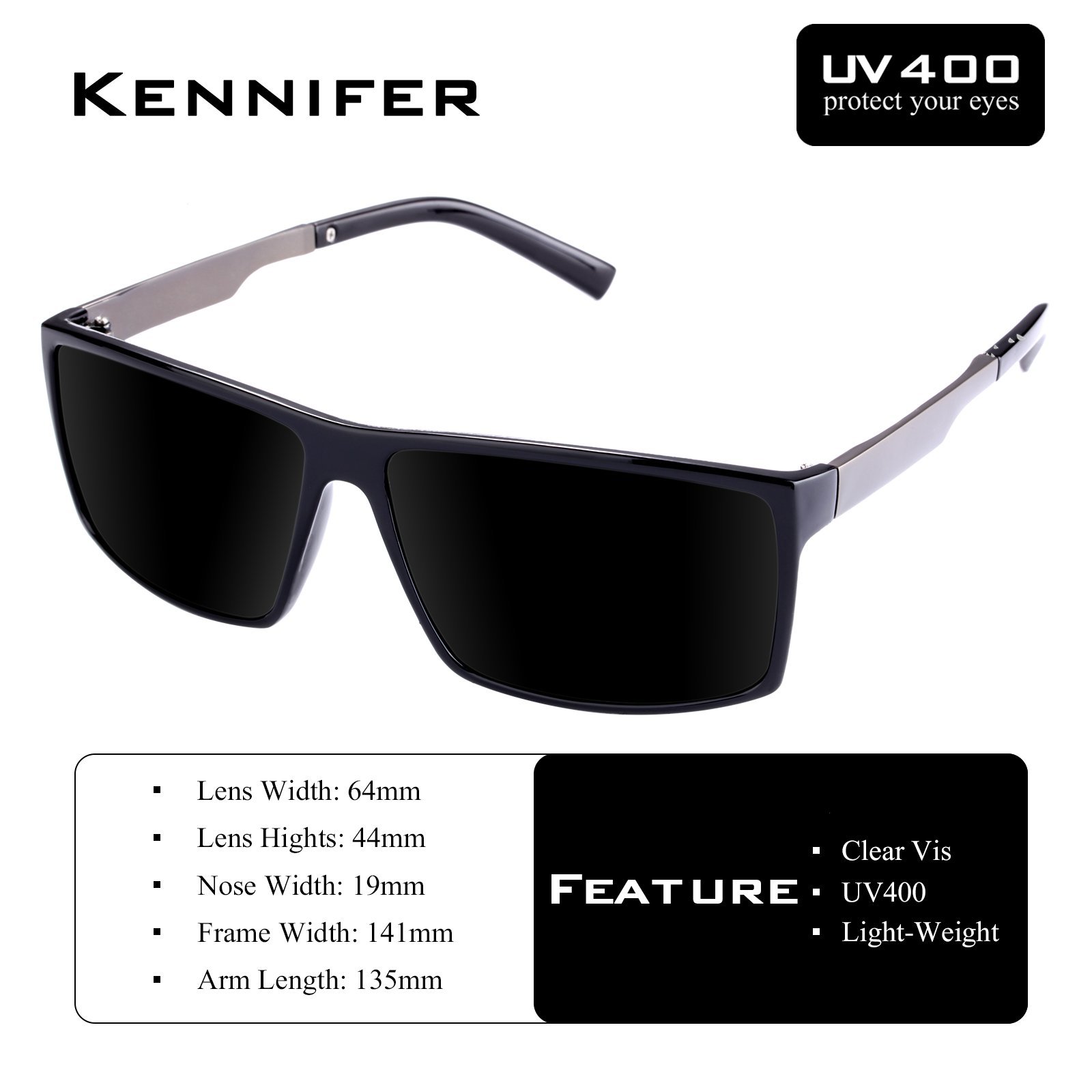 Wayfarer Polarized Sunglasses for men Women Driving Fishing Vintage Unisex Sun Glasses (Grey)