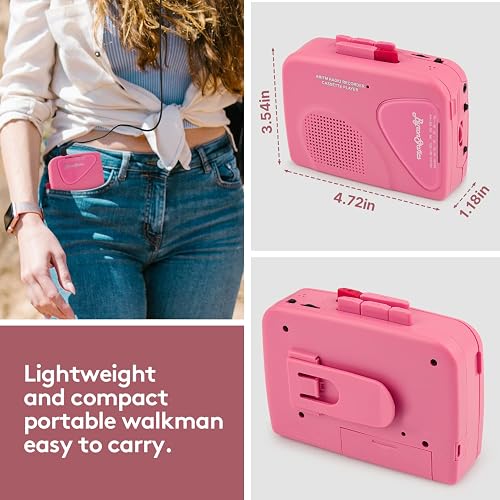 Byronstatics Portable Cassette Players Recorders Fm Am Radio Walkman Tape Player Built In Mic External Speakers Manual Record Vas Automatic Stop Syst - Imported Products From USA