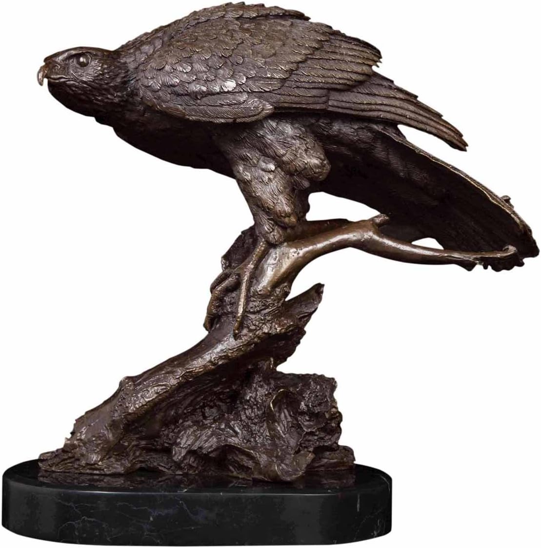 12.2“ Western Style Art Night Eagle Sculpture Bronze Bird Statue and Figurine for Office Decor