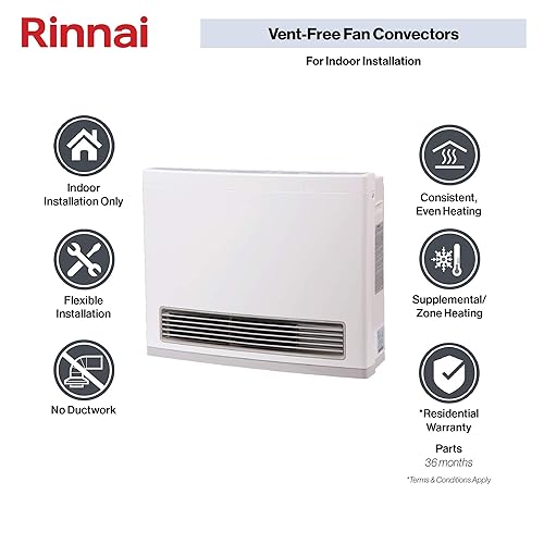 Rinnai FC824N Ventless Natural Gas Heater, Energy-Efficient Space