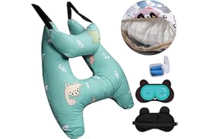 TUMAHE Car Pillow for Kids, Kids & Adults Car Neck Head Support Cushion Set,Travel car seat Safety Pillow,h Shape car Sleeping Pillow Kids,Pillow case can be Disassembled and Washed (F)