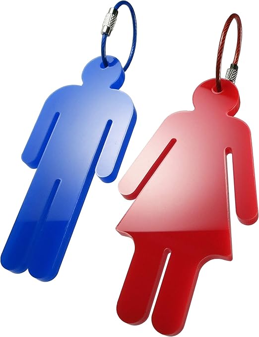 Men's & Women's Acrylic Restroom Keychain Tags Perfect