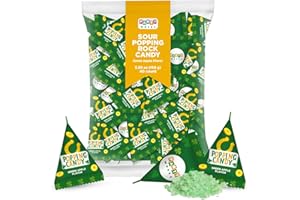 PartyWorks St. Patrick's Day Sour Popping Rock Candy - 40 Count Bag - Green Apple Flavor