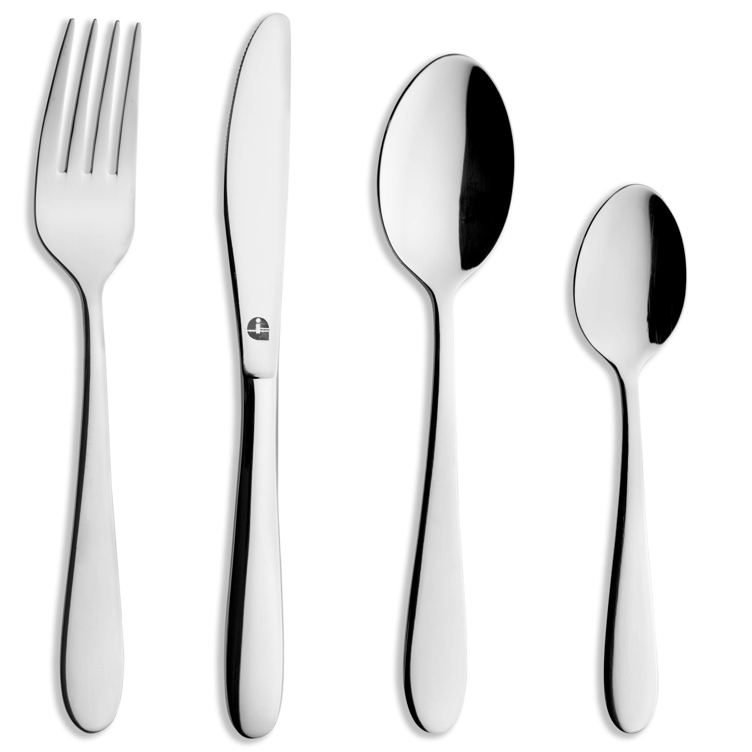 Grunwerg Windsor Carded 4-Piece Children’s Cutlery Set 4CHDSTWDR/C, 18/0 Stainless Steel, Silver