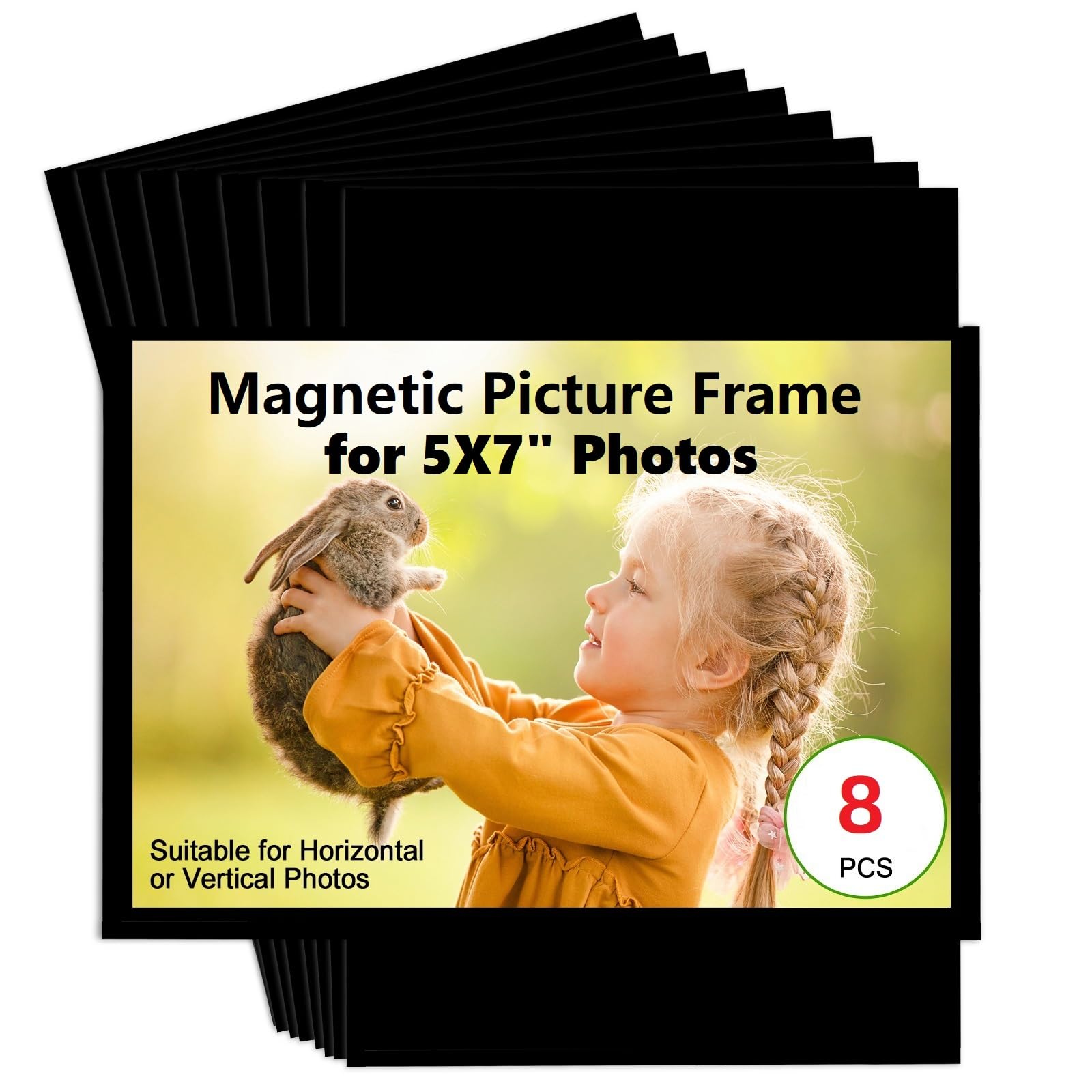 CHUNNIAO Black Magnetic Picture Frame 5X7 for