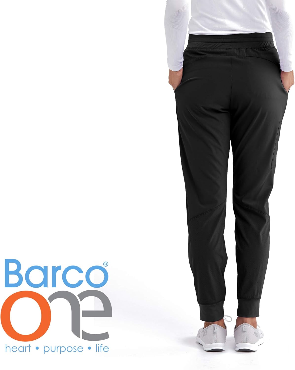 BARCO ONE – Women’s Boost Jogger Pant, Mid-Rise Medical Scrub Pant w/ 4-Way Stretch Fabric & 3 Pockets: Clothing