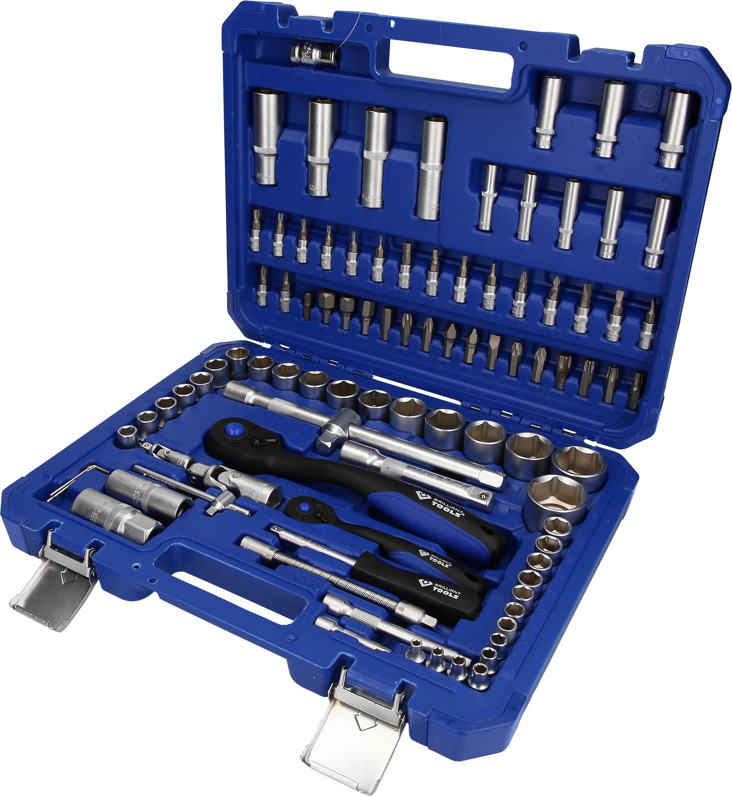 BRILLIANT TOOLS BT023094 Socket Spanner Set, 94 Pieces, 1/4 Inch, 1/2 Inch [Powered by KS Tools]