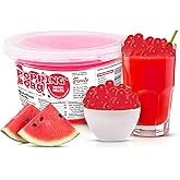 Fanale Watermelon Popping Boba Pearls, Vegan, Non GMO, Gluten Free, Fat Free, Perfect for Bubble Tea, Smoothies, Ice Cream, D