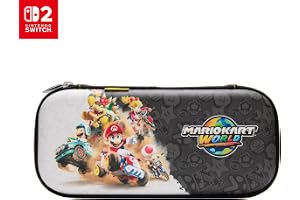 PowerA Case Slim de Proteção para Nintendo Switch 2 - Mario Kart World, Oficialmente licenciado, Estojo de proteção, Armazena até 10 cartões de jogo, Protetor de Tela acolchoado, Suporte integrado para jogar