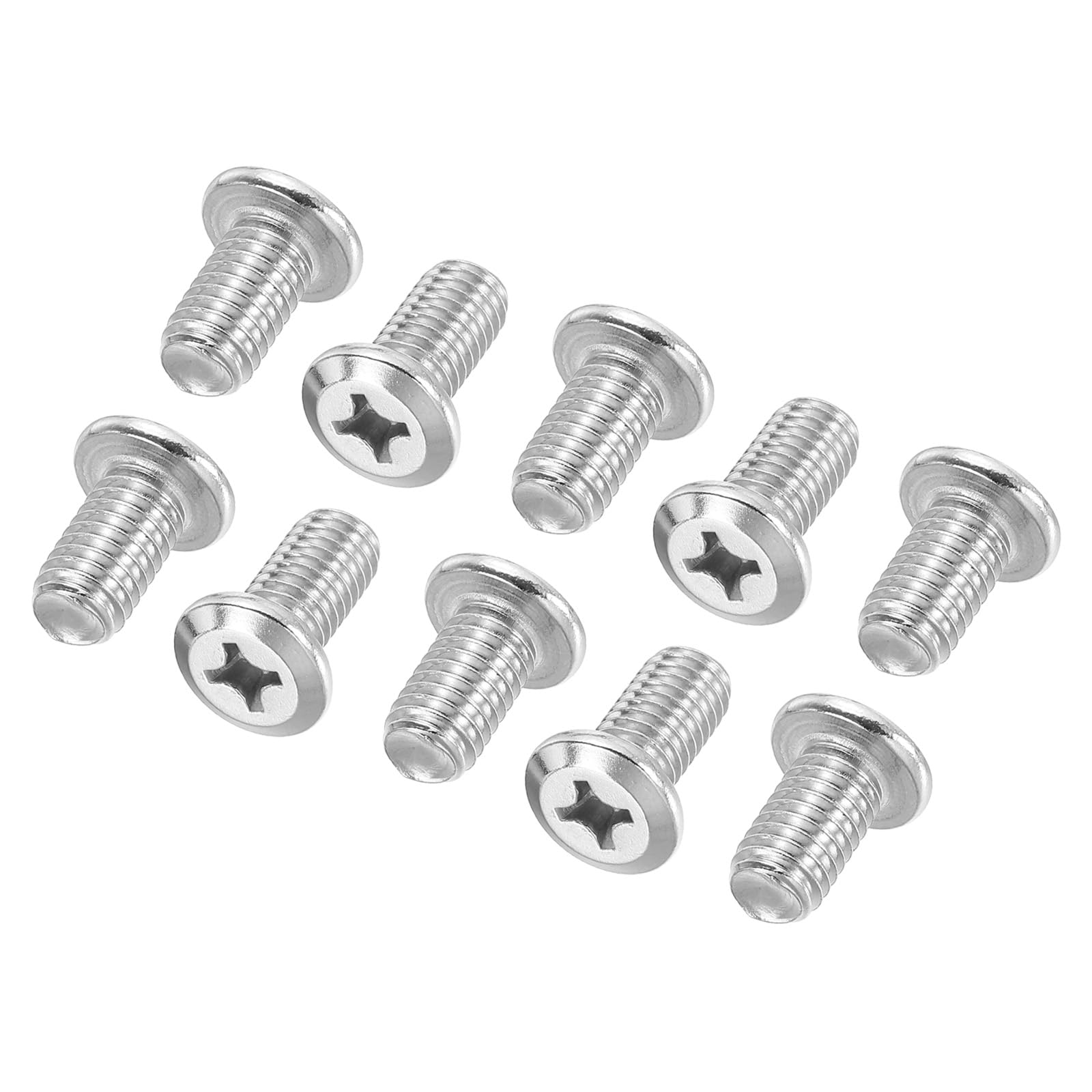 PATIKIL Flat Round Head Phillips Screws, 16 Pack M8-1.25 x 15mm Binding Screws 304 Stainless Steel 18-8 Full Thread, Phillips Drive Machine Screw Furniture Screw Connector Bolts