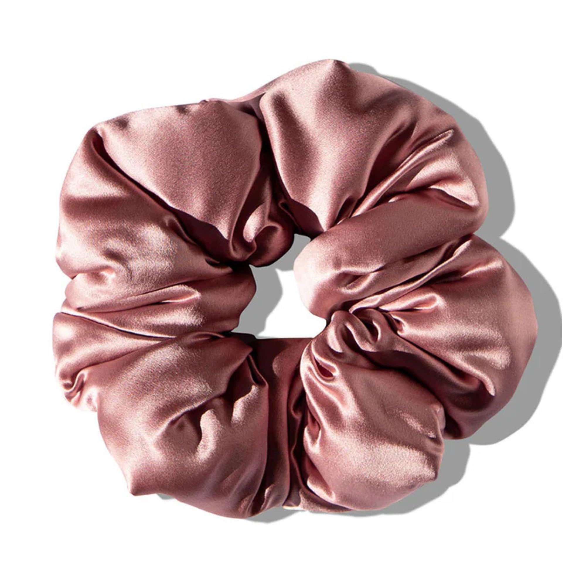 Drowsy Oversized Scrunchie – Luxury Mulberry Silk Hair Scrunchie for All Hair Types, No Damage Hair Tie to Protect Hair Health, Sleep Scrunchie to Reduce Breakage & Maintain Moisture (Damask Rose)